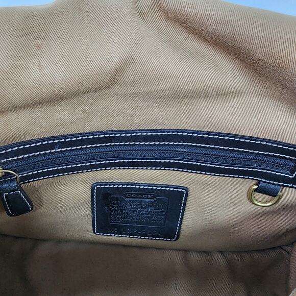 Vintage COACH Shoulder Bag Purse Canvas Brown Leather Crossbody Hipster FLAWS - Picture 5 of 16